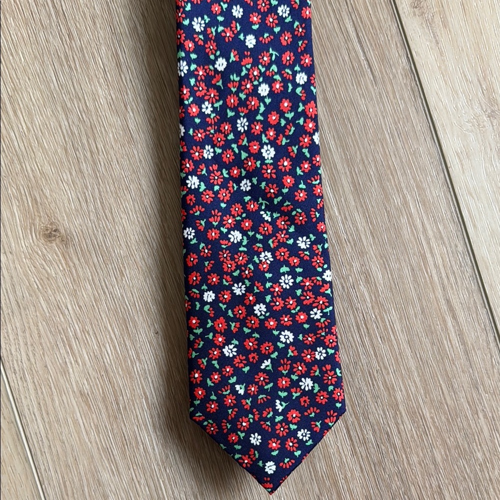 TOMMY HILFIGER - Floral Patterned Navy Men’s Tie